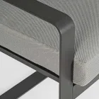 Canapé d'extérieur 2 places en aluminium avec coussins en tissu - Mirea Viadurini