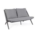 Canapé d'extérieur 2 places en aluminium et corde avec coussins, Homemotion - Gillian