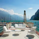 Canapé d'extérieur 2 places en métal et tissu avec coussins Made in Italy - Olma Viadurini