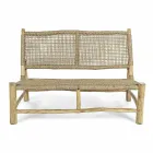 Canapé d'extérieur 2 places en branches de teck et fibre synthétique - Tecno Viadurini