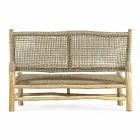 Canapé d'extérieur 2 places en branches de teck et fibre synthétique - Tecno Viadurini