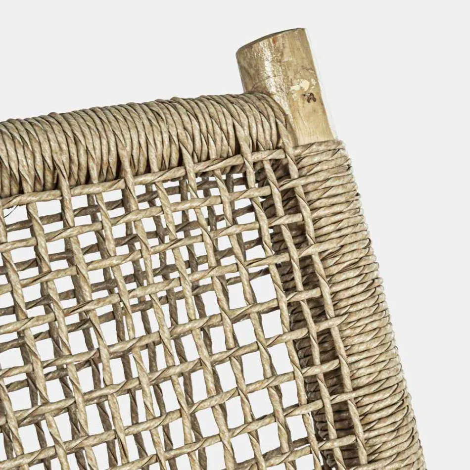 Canapé d'extérieur 2 places en branches de teck et fibre synthétique - Tecno Viadurini