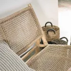 Canapé d'extérieur 2 places en branches de teck et fibre synthétique - Tecno Viadurini