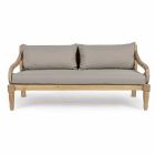 Canapé de jardin 2 places en teck avec coussins amovibles, Homemotion - Harry Viadurini