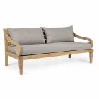 Canapé de jardin 2 places en teck avec coussins amovibles, Homemotion - Harry Viadurini