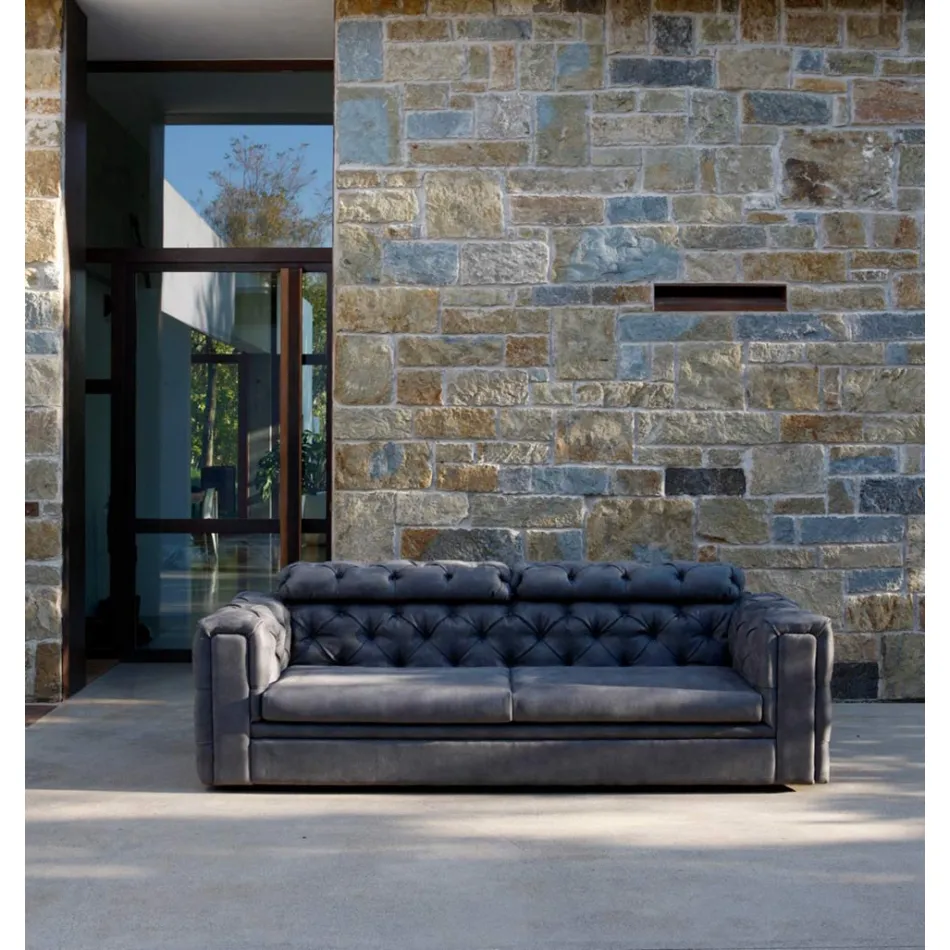 Canapé de salon 2 places avec appui-tête inclinable fabriqué en Italie - Unleashed Viadurini