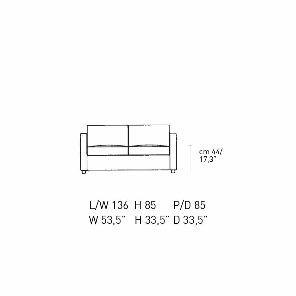 Canapé 2 Places Rembourré et Rembourré en Cuir Fine Made in Italy - Centauro Viadurini