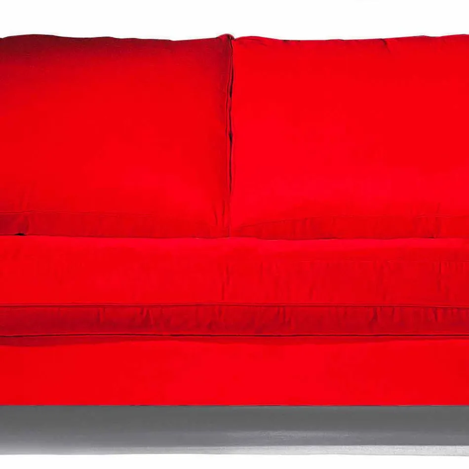 Canapé 2 places en coton avec cubes latéraux en Mdf Made in Italy - Damascus Viadurini