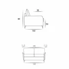 2 places en simili cuir maxi L.165cm / tissu fabriqué en Italie Erica Viadurini