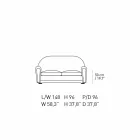 Canapé 2 Places Recouvert de Cuir avec Pieds Laqués Fabriqué en Italie - Pegolo Viadurini