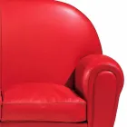 Canapé 2 Places Recouvert de Cuir avec Pieds Laqués Fabriqué en Italie - Pegolo Viadurini