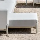 Canapé d'extérieur 3 places en aluminium avec pouf et chaise longue - Filomena Viadurini