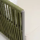 Canapé d'extérieur 3 places en aluminium et tissage - Eugene Viadurini