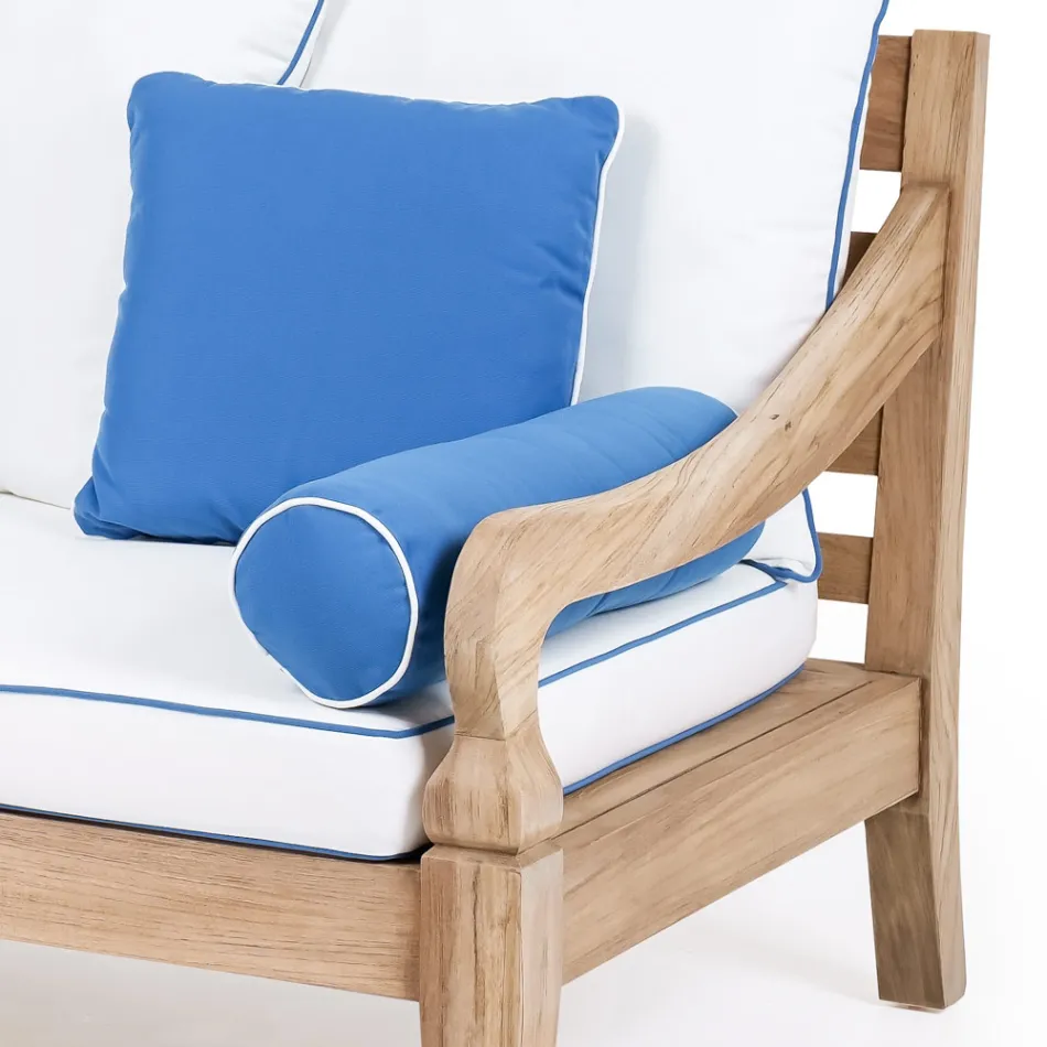 Canapé de jardin 3 places en teck naturel brossé - Artes Viadurini