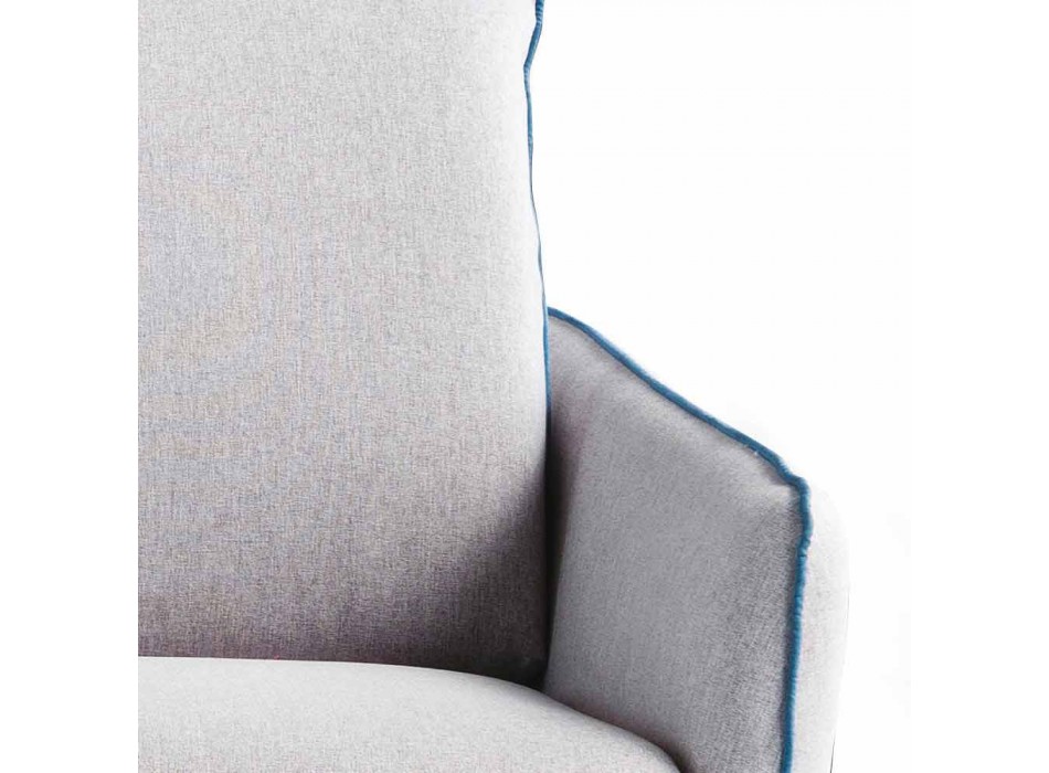 Canapé 3 tissu L.185cm design places / simili cuir fabriqué en Italie Erica Viadurini