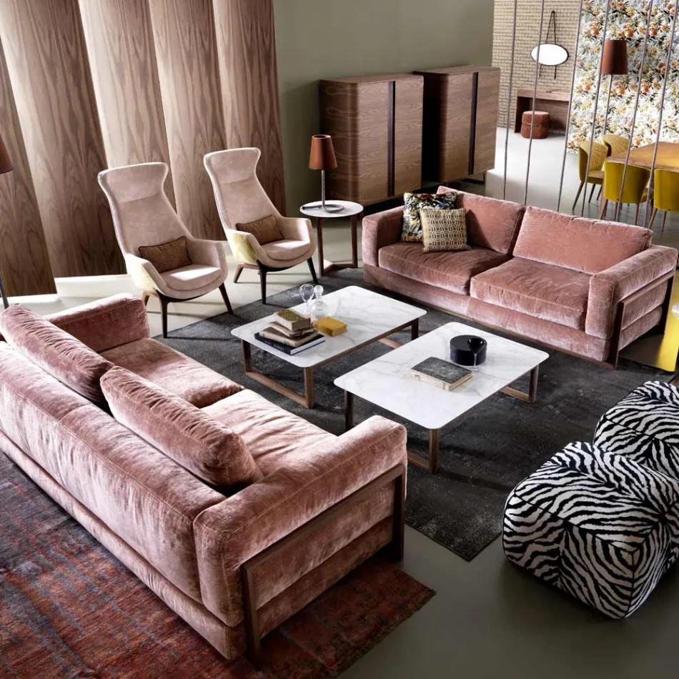 Canapé 3 places rembourré de design Grilli York fait en Italie Viadurini