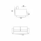 3 places maxi en cuir design moderne faux / tissu fabriqué en Italie Mora Viadurini