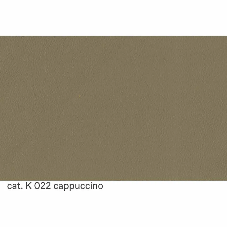 Canapé 3 Places Rembourré en Cuir avec Pieds Laqués Fabriqué en Italie - Idra Viadurini