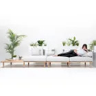 Canapé 4 places en teck, tissage de corde et coussins - Bellatrix Viadurini