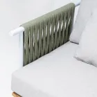 Canapé 4 places en teck, tissage de corde et coussins - Bellatrix Viadurini