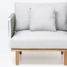 Canapé 4 places en teck, tissage de corde et coussins - Bellatrix Viadurini