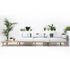 Canapé 4 places en teck, tissage de corde et coussins - Bellatrix Viadurini