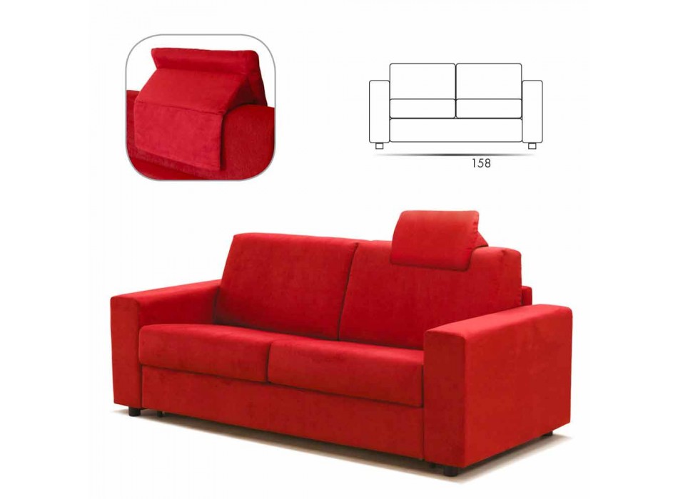 Canapé 2 places en cuir design moderne faux / tissu fabriqué en Italie Mora Viadurini
