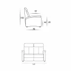 Canapé 2 places design moderne en cuir, faux cuir ou tissu Gelso Viadurini