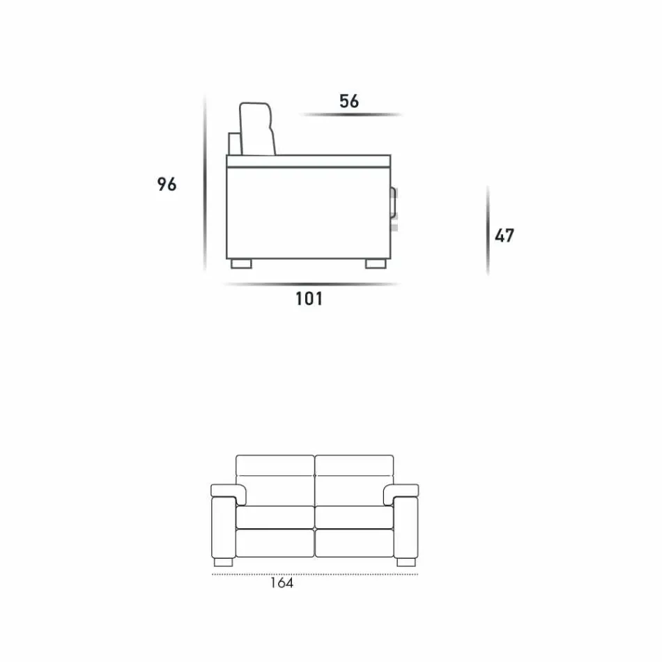Canapé deux places en tissu ou écocuir Lilia produit en Italie Viadurini