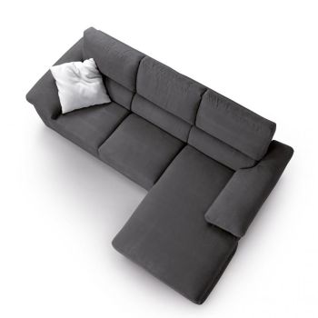 Canapé 3 places avec pouf réversible en tissu Made in Italy - Abudhabi