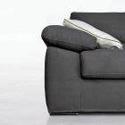 Canapé 3 places avec pouf réversible en tissu Made in Italy - Abudhabi Viadurini