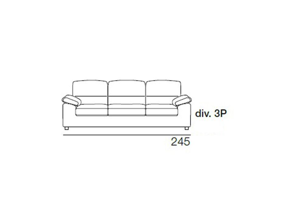 Canapé 3 places avec pouf réversible en tissu Made in Italy - Abudhabi Viadurini