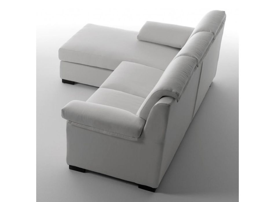 Canapé 3 places avec pouf réversible en tissu Made in Italy - Budapest Viadurini
