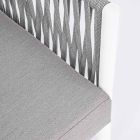 Homemotion - Canapé d'extérieur 3 places design Rubio en blanc et gris Viadurini