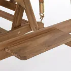 Canapé de jardin à bascule 2 places en bois d'acacia avec toile blanche - Roxen Viadurini