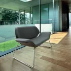 Causeuse en acier chromé et véritable peau de vache Cesare Viadurini