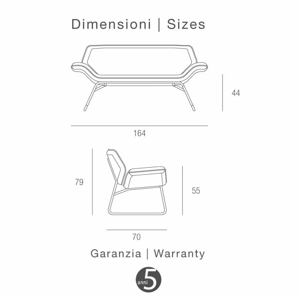 Causeuse en acier chromé et véritable peau de vache Cesare Viadurini
