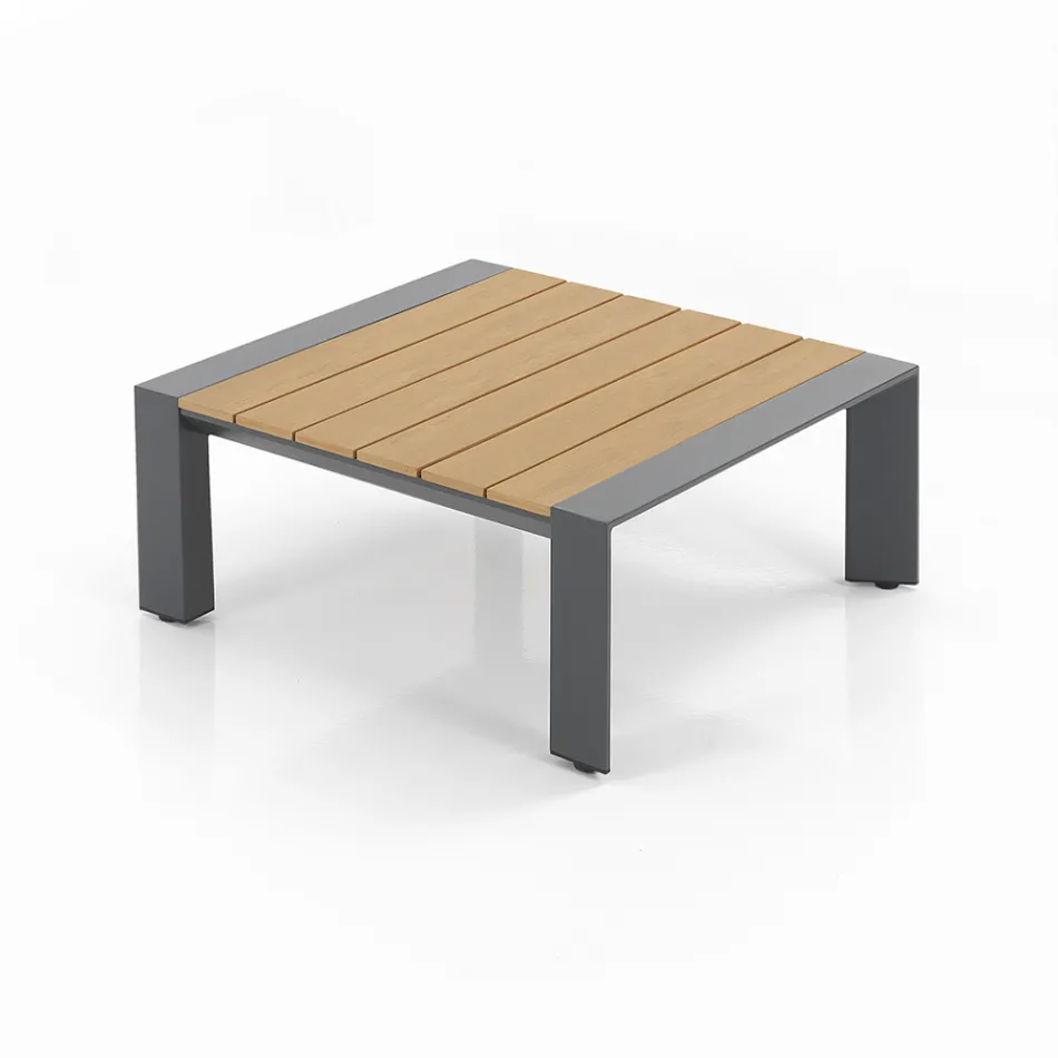 Canapé d'angle avec table basse pour extérieur et intérieur en aluminium - Mettre Viadurini