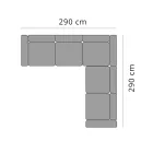 Canapé d'angle d'extérieur 5 places en aluminium 3 finitions, Luxe - Filomena Viadurini