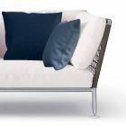 Canapé d'angle d'extérieur au design moderne en tissu gris tourterelle ou blanc - Ontario3 Viadurini