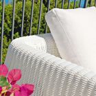 Canapé d'angle droit d'extérieur tressé en fibre synthétique Made in Italy - Barnabus Viadurini