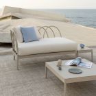 Canapé de jardin d'angle droit en aluminium fabriqué en Italie - Elrond Viadurini