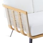Canapé d'angle droit d'extérieur en teck et corde en option Made in Italy - Taranee Viadurini