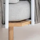 Canapé d'angle de jardin hexagonal en teck et corde - Bellatrix Viadurini