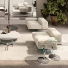 Canapé d'angle gauche avec base en verre extraclair Made in Italy - Rory Viadurini