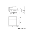 Canapé d'angle gauche avec base en verre extraclair Made in Italy - Rory Viadurini