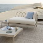 Canapé de jardin d'angle gauche en aluminium fabriqué en Italie - Elrond Viadurini