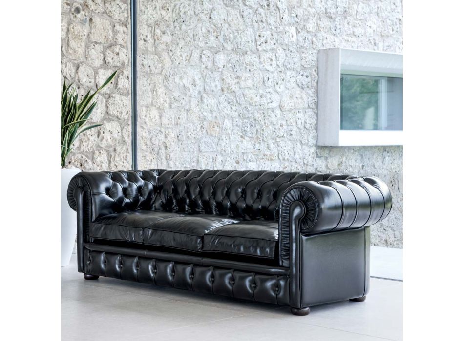 Canapé classique avec pieds en forme d'oignon en bois de hêtre fabriqué en Italie - Spassoso Viadurini
