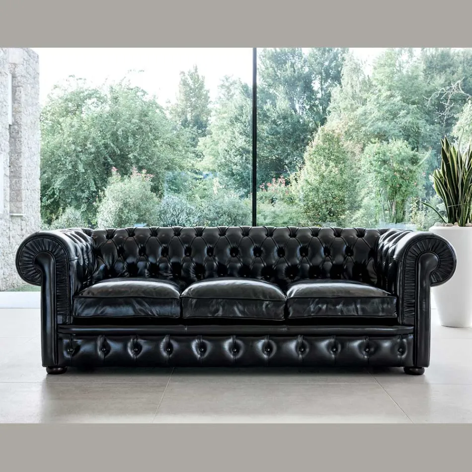 Canapé classique avec pieds en forme d'oignon en bois de hêtre fabriqué en Italie - Spassoso Viadurini