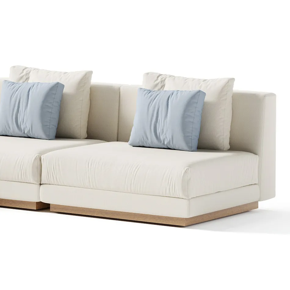 Canapé d'extérieur modulable en tissu rembourré fabriqué en Italie - Rubik Viadurini